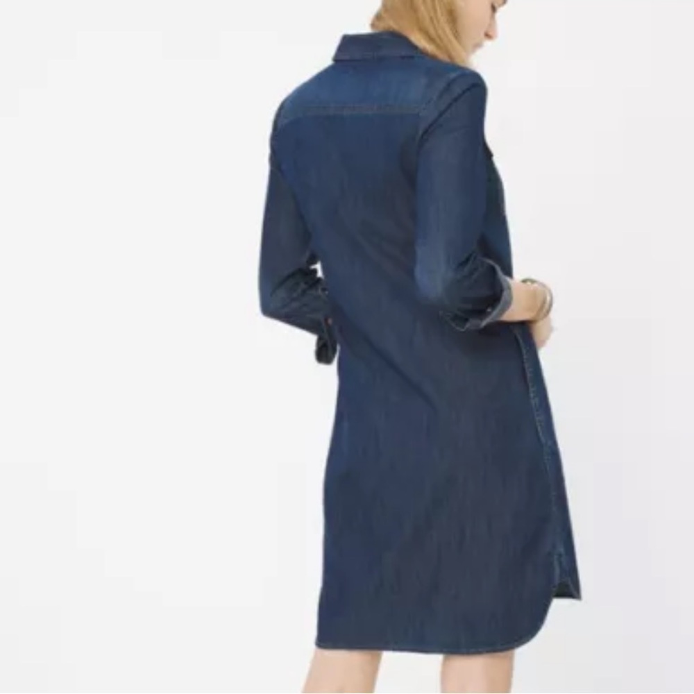 White House Black Market Dress Chambray Women Size 8 - Picture 5 of 11